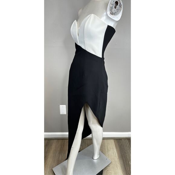 NWT AMANDA UPRICHARD Soiree Dress in Black & Ivory Size XS $260 - Picture 3 of 9